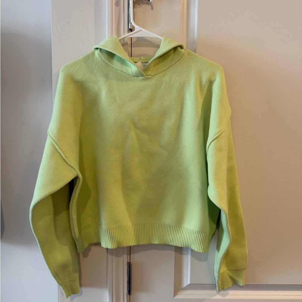 Zara Light Green Knit Hoodie